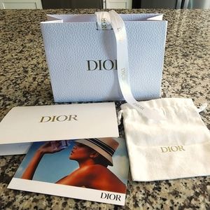 Dior bundle! Gift Bag w/ filler + card + canvas drawstring bag.k